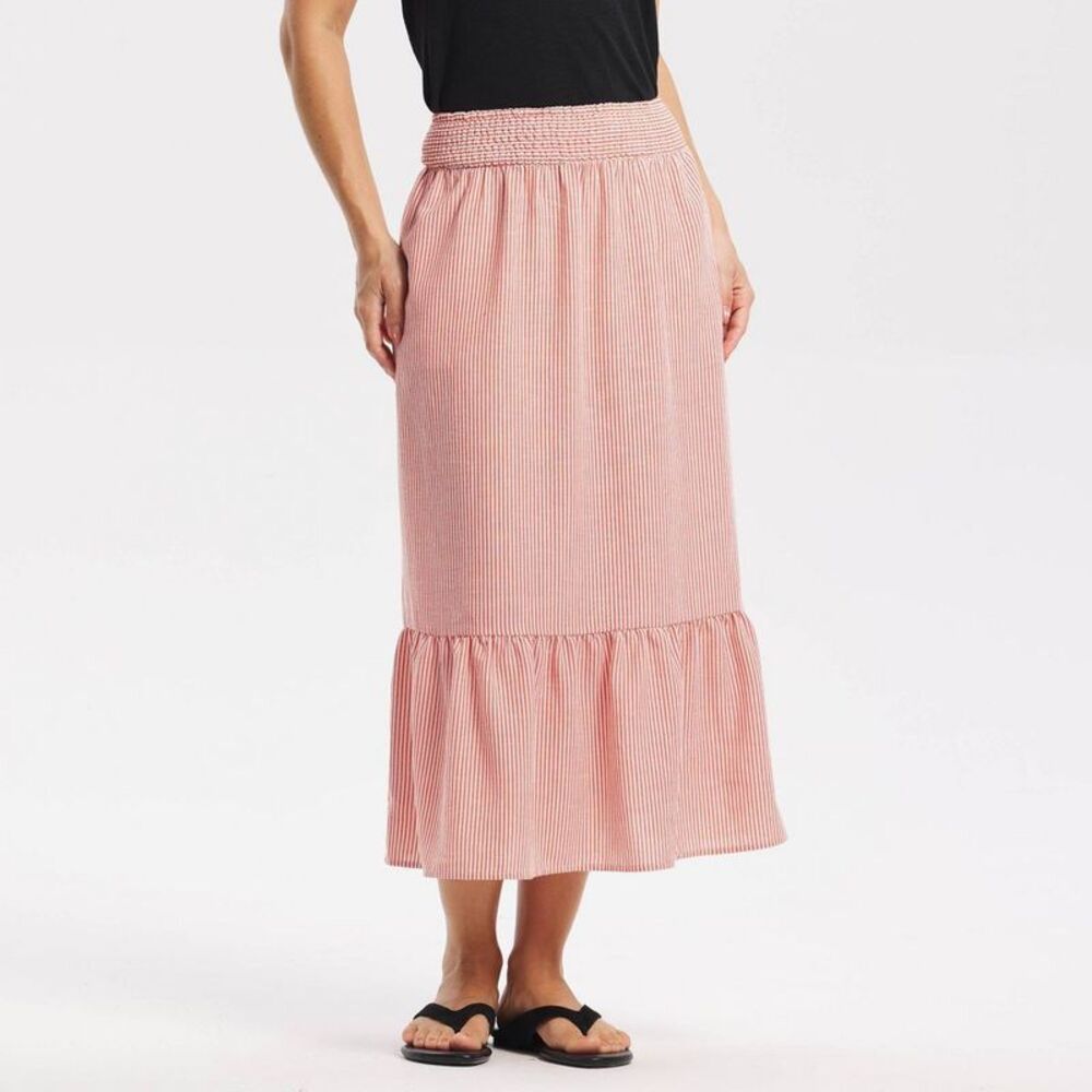 Women's Smock Waist Skirt - Universal Thread Red Striped S